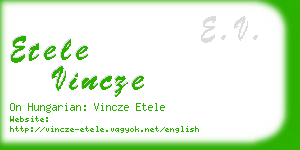 etele vincze business card